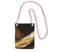 Piccole borse a tracolla per le donne borsa del telefono cellulare mini portafoglio del cellulare delle piume dorate borsa del telefono cellulare