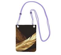 Piccole borse a tracolla per le donne borsa del telefono cellulare mini portafoglio del cellulare delle piume dorate borsa del telefono cellulare