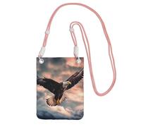 Piccole borse a tracolla per le donne borsa del telefono cellulare mini portafoglio del cellulare L'aquila vola coraggiosamente nel cielo borsa del telefono cellulare, rosa, Taglia unica