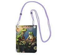 Piccole borse a tracolla per le donne borsa del telefono cellulare mini portafoglio del cellulare molte rane cantano sui rami borsa del telefono cellulare, Viola, Taglia unica