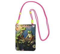 Piccole borse a tracolla per le donne borsa del telefono cellulare mini portafoglio del cellulare molte rane cantano sui rami borsa del telefono cellulare