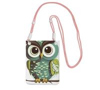 Piccole borse a tracolla per le donne borsa del telefono cellulare mini portafoglio del telefono cellulare del fumetto verde carino gufo borsa del telefono cellulare