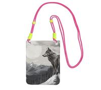 Piccole borse a tracolla per le donne borsa del telefono cellulare mini portafoglio del telefono cellulare della montagna della neve Lone Wolf borsa del telefono cellulare