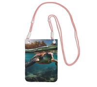 Piccole borse a tracolla per le donne borsa del telefono cellulare mini portafoglio del telefono cellulare palme e tartarughe marine immersione subacquea borsa del telefono cellulare, rosa, Taglia