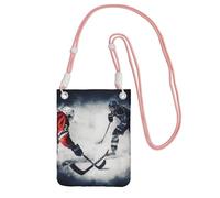 Piccole borse a tracolla per le donne borsa del telefono cellulare mini portafoglio del telefono cellulare del raccoglitore di hockey su ghiaccio arte borsa del telefono cellulare