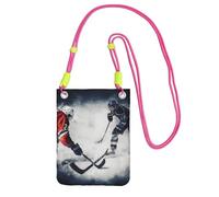 Piccole borse a tracolla per le donne borsa del telefono cellulare mini portafoglio del telefono cellulare del raccoglitore di hockey su ghiaccio arte borsa del telefono cellulare