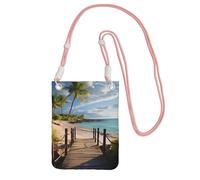 Piccole borse a tracolla per le donne borsa del telefono cellulare mini portafoglio del telefono cellulare palme spiaggia mare oceano borsa del telefono cellulare, rosa, Taglia unica