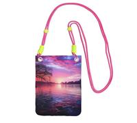 Piccole borse a tracolla per le donne borsa del telefono cellulare mini portafoglio viola tramonto sull'acqua borsa del telefono cellulare