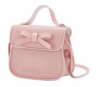 Piccole borse a tracolla per le donne borsa per le ragazze una borsa a tracolla tinta unita bowknot moda a tracolla bambini, rosa, Taglia unica