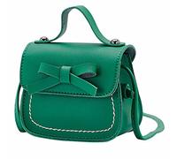 Piccole borse a tracolla per le donne borsa per le ragazze una borsa a tracolla tinta unita bowknot moda a tracolla bambini, Verde, Taglia unica