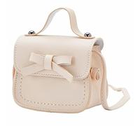 Piccole borse a tracolla per le donne borsa per le ragazze una borsa a tracolla tinta unita bowknot moda a tracolla bambini, bianco, Taglia unica
