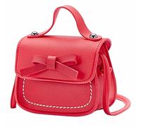 Piccole borse a tracolla per le donne borsa per le ragazze una borsa a tracolla tinta unita bowknot moda a tracolla bambini, Rosso, Taglia unica