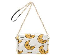 Piccole borse a tracolla per le donne in pelle vegana borsa casual a tracolla con cerniera borsa a tracolla allegra motivo luna motivo Halloween
