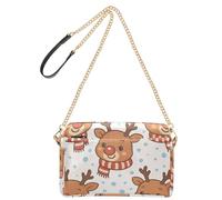 Piccole borse a tracolla per le donne in pelle vegana borse a tracolla con cerniera borsa a mano per donna renna senza cuciture
