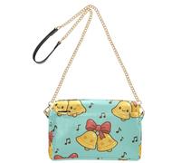 Piccole borse a tracolla per le donne in pelle vegana borse a tracolla con cerniera borsa a mano per donna Jingle Bells