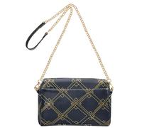 Piccole borse a tracolla per le donne in pelle vegana Croos borse per il corpo borsa con cerniera per viaggio reticolo geometrico