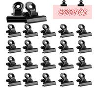 Piccole Bulldog Clips, 100 Pezzi Mini Clip, 22mm Raccoglitore in Metallo Clip, Clip Multifunzionale in Metallo, per Sacchetti di Cibo Immagini Foto Documento Ufficio Ufficio e Cucina Domestica (nero)