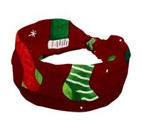 Piccole calze natalizie verdi e rosse, senza cuciture, elastiche, per donne, fasce per capelli antiscivolo, turbante sportivo alla moda, per yoga, allenamento, uso quotidiano