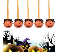 Piccole Campane Di Zucca Ornamenti Di Campane Di Zucca 5pcs Ornamenti Di Halloween Campane Di Zucca Metallo Pendenti Artigianato Halloween Per Interni ed Esterni Con Coulisse Coppia