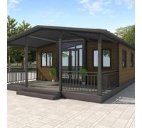 Piccole case, case prefabbricate, attrezzate con 2 camere da letto, bagno e cucina, casa contenitore prefabbricata per adulti, casa contenitore espandibile