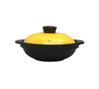 Piccole casseruole for cucinare pentole in ceramica Casseruola antiaderente con coperchio for bruciare a secco Per Le Cene Di Tutti I Giorni(Lemon yellow)