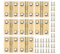 Piccole cerniere per scatole di legno, 8 cerniere in ottone di qualità da 2,5 cm, pieghevoli, dorate, mini cerniera per artigianato con viti di montaggio per cassetti, porte, armadi, scatole di
