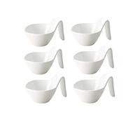 piccole ciotole Dip Bowls Maniglia Cucchiaio Shack Shack Shack Shack Show Elevato in porcellana Bianco Prima colazione a buffet BUFFET Ceramica for salsa Piatto da tavola piatto salsa(6pcs per set)