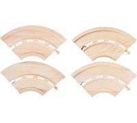 small foot 10808 Set di curve in legno, 4 parti, compatibile con tutte le comuni ferrovie in legno, a partire da 3 anni