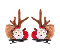 Piccole decorazioni alla moda per bambini, coppia creativa di Natale dorata, forcina per capelli di Natale, un regalo per la casa fai da te, clip medie per capelli (B, taglia unica)