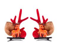 Piccole decorazioni alla moda per bambini, coppia creativa di Natale dorata, forcina per capelli di Natale, un regalo per la casa fai da te, clip medie per capelli (C, taglia unica)