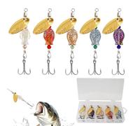 Piccole Esche Spinner | Animazione Nuoto e Jig per Pesca | Esca vibrante Simulata Cinque Pezzi con Ami da Uomo, progettato per Avventure all'aperto e Campeggio in Acqua Salata