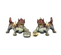 Piccole Figurine da Tavolo Accenti per Decorazioni per la casa Coppia di Ornamenti in Ottone Vaso del Tesoro Vintage Yuanbao Arredamento per Desktop da Ufficio per Migliorare l'arredamento Feng