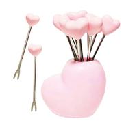 Piccole Forchette Per Antipasti - Spiedini Mini Frutta a Forma di Cuore,Centrotavola Riutilizzabili in Acciaio Inossidabile per Aperitivo