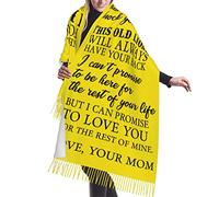 Piccole idee regalo per le donne, giallo con scritta in lingua inglese "To My SonNever Forget That I Love You", scialli motivazionali e ispiratori, 86000, Etichettalia unica