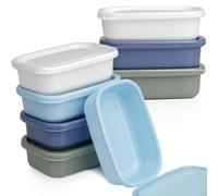 Piccole lattine con coperchio, in plastica, 8 pezzi, da 110 ml, riutilizzabili per congelamento, mini contenitori per alimenti, scatola per snack, accessori per il pranzo, contenitori per spezie