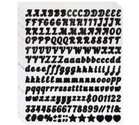 Piccole lettere adesive resistenti alle intemperie, 5 fogli, 1000 pezzi, 0,5 pollici, autoadesive, in vinile, con numeri, per scrapbook - nero