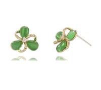 Piccole orecchini a foglia di trifoglio per donne con borchie di fiore di acetoscia di gatto per la cartilagine floreale di Opal PETALE ORELAGUA CELINGE PER MOTURA SORE SETTA