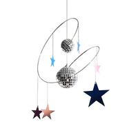 Piccole palle da discoteca da appendere - ornamento per finestre da appendere 15 cm con stelle palla da discoteca | decorazione rotante a luce solare, balcone, patio, festa in giardino, matrimonio