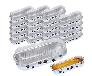 Piccole pentole in alluminio con 20 contenitori di | Pirottini rettangolari per muffin da 200 ml, teglie antiaderenti per la cottura che migliorano la comodità
