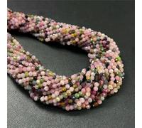 Piccole perle di pietra sfaccettate da 2 mm, 3 mm e 4 mm, rotonde, ametiste, agate, quarzo, lazuli, perline sciolte per la creazione di gioielli, braccialetti, tormalina, 2 mm, circa 170 pezzi