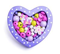 Piccole perline a forma di cuore viola