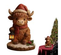 Piccole Statuine Di Highland Cow - Scultura Decorativa Illuminata Per Natale - Lampada Da Tavolo - Per Camera Bambini Comodino Libreria Dormitorio Studenti Scrittori Lettori Ufficio Asilo Studio