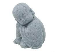Piccole statuine di monaco di Buddha saggio che mostra vedere non parlare non sentire, statue in resina per decorazione di giardino e acquario (B)