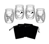 Piccole urne per ceneri - Set di 4 mini urne in alluminio alte 4,9 cm, urne per ceneri umane e animali domestici, piccole urne ricordo per familiari e persone care, My Mind Still Talks to You