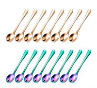 Piccoli 8 cucchiai in acciaio inox, ottima aggiunta a barattoli per spezie e utensili da cucina (colorati)