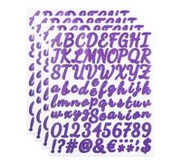 Piccoli adesivi in vinile con lettere e numeri, 2,5 cm, colore viola, per scrapbooking, quaderni, bottiglie, etichette con nome