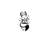 Piccoli adesivi per tatuaggi con volpe, piccolo principe, simpatico dipartimento di animali nel vento, femminile, impermeabile, durevole, braccio alle erbe