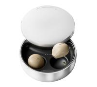 Piccoli auricolari invisibili senza fili Bluetooth in ear mini discreti piccoli auricolari per dormire nascosti con custodia di ricarica cuffie per orecchie piccole lavoro dormire Android iOS giallo