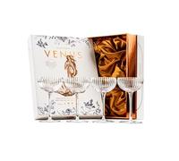 Piccoli bicchieri da cocktail Venus Nick e Nora da 113,4 g | Set di 4 | Mini bicchieri in cristallo per bere espresso Martini, Daiquiri, Gimlet, Sidecar e bevande classiche | Elegante conchiglia in
