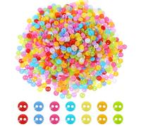Piccoli bottoni per artigianato, 1000 mini bottoni di colori misti, 6 mm, rotondi, a 2 fori, per cucito, piccoli bottoni colorati per fai da te, scrapbooking, abbigliamento, pittura e decorazione